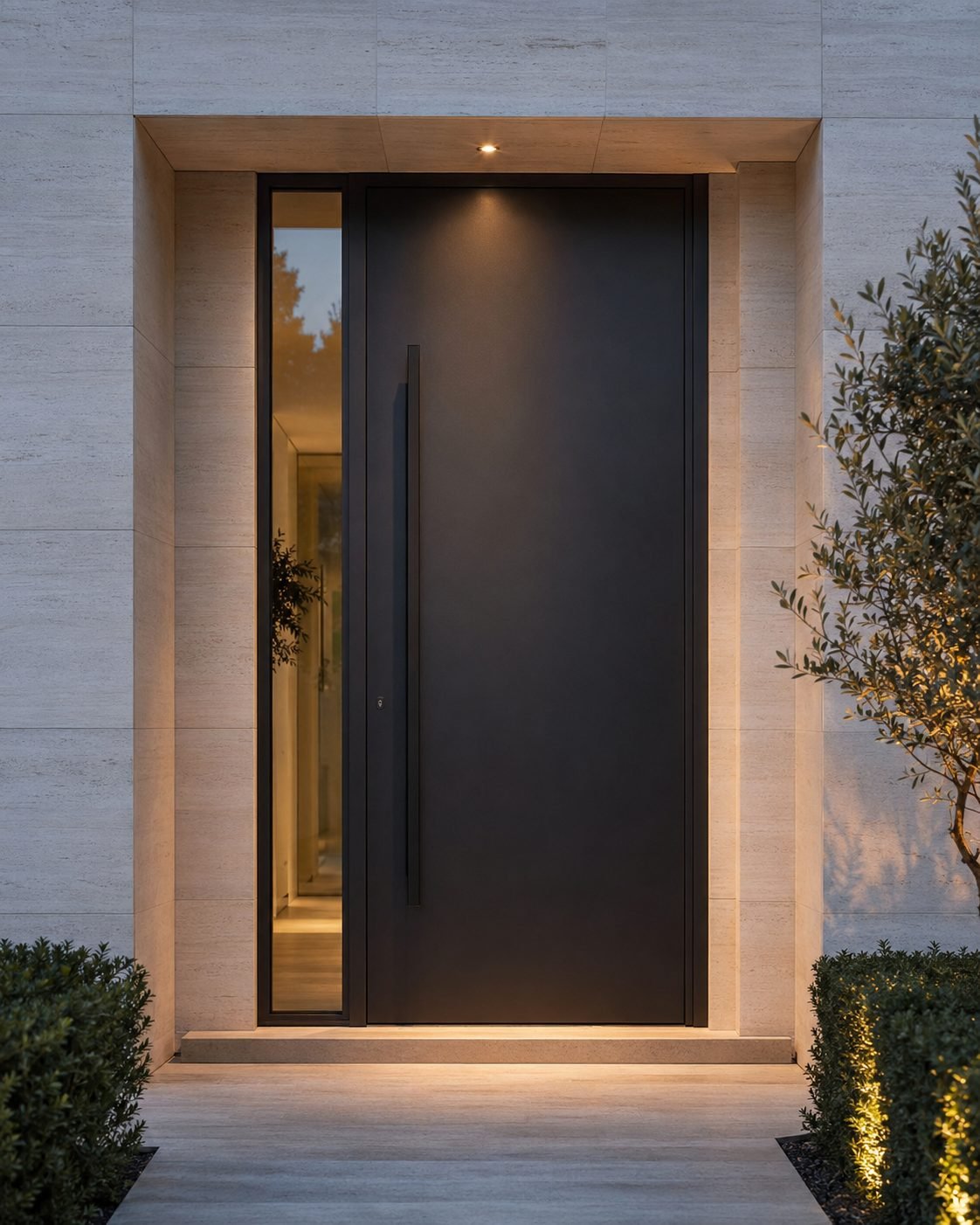 Black entrance door